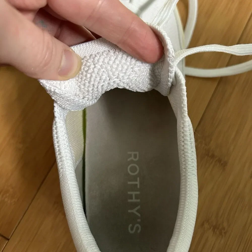 Rothy's The Lace Up Bright White Casual‎ Sneaker Womens 10.5 - Picture 8 of 15